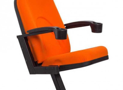 Modern Sessel Sessel Sofa 1 Sitzer für Theater Kino Design Luxus Orange Textil